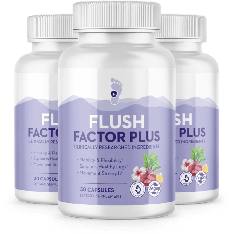Flush Factor Plus Natural Joint & Mobility Formula — 3 Bottle / 90 Day Pack